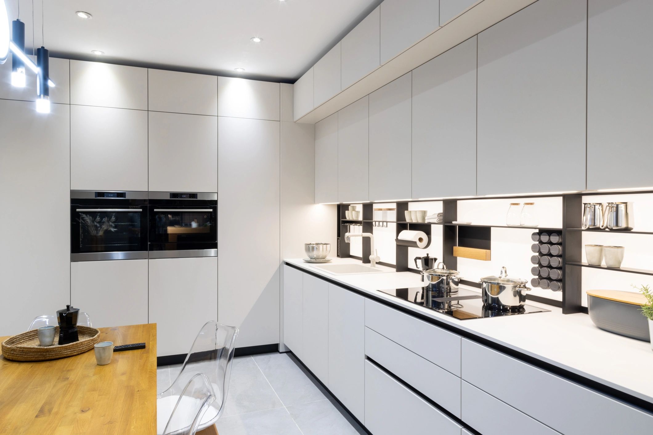 Bright kitchen with white cabinetry