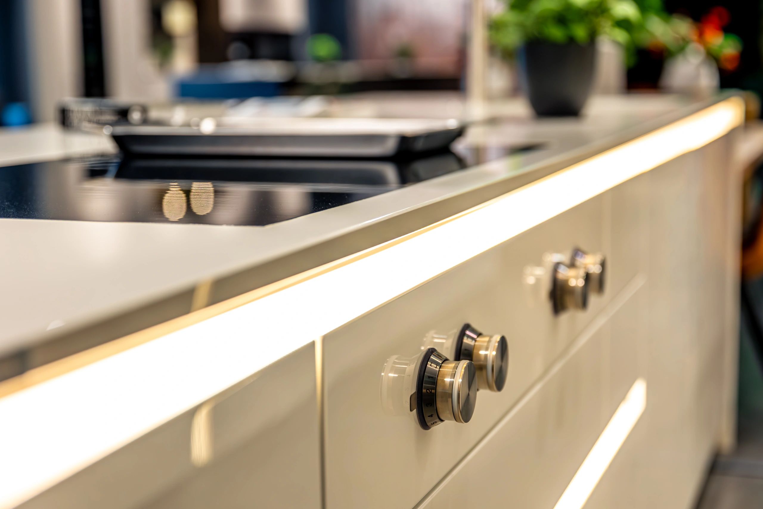 Modern kitchen island and cabinetry detail